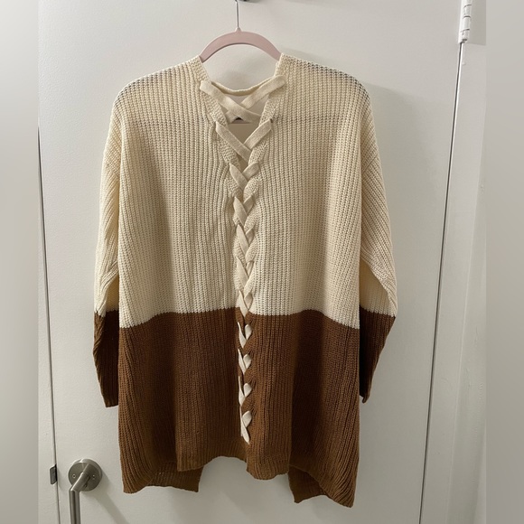 MINE Small Two Tone cardigan sweater - NWT - Picture 2 of 3
